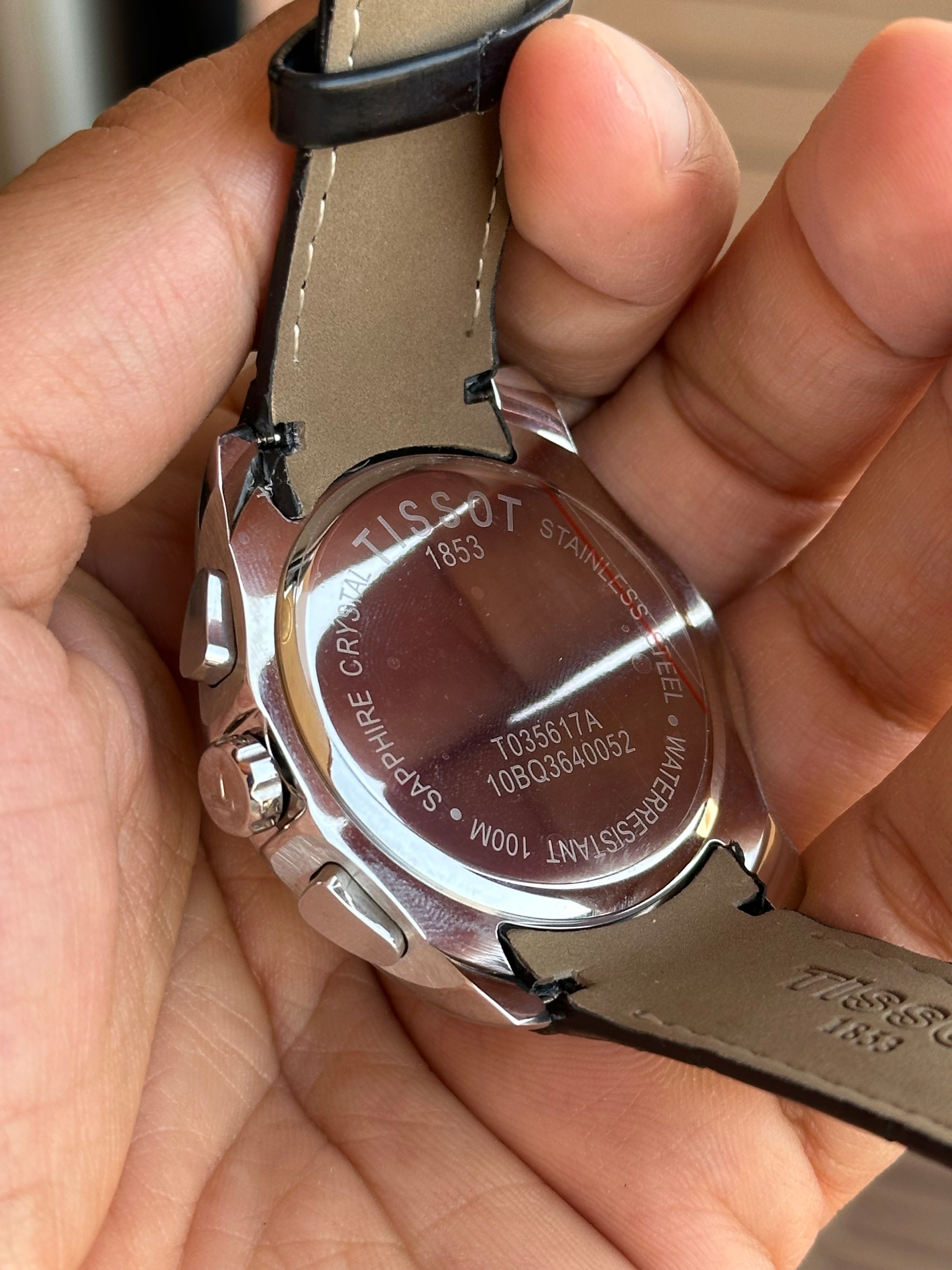 Tissot Chronograph Black Dial leather strap