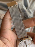 Tissot Chronograph White Dial Mesh Bracelet