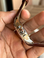 Tissot Chronograph white Dial brown leather strap