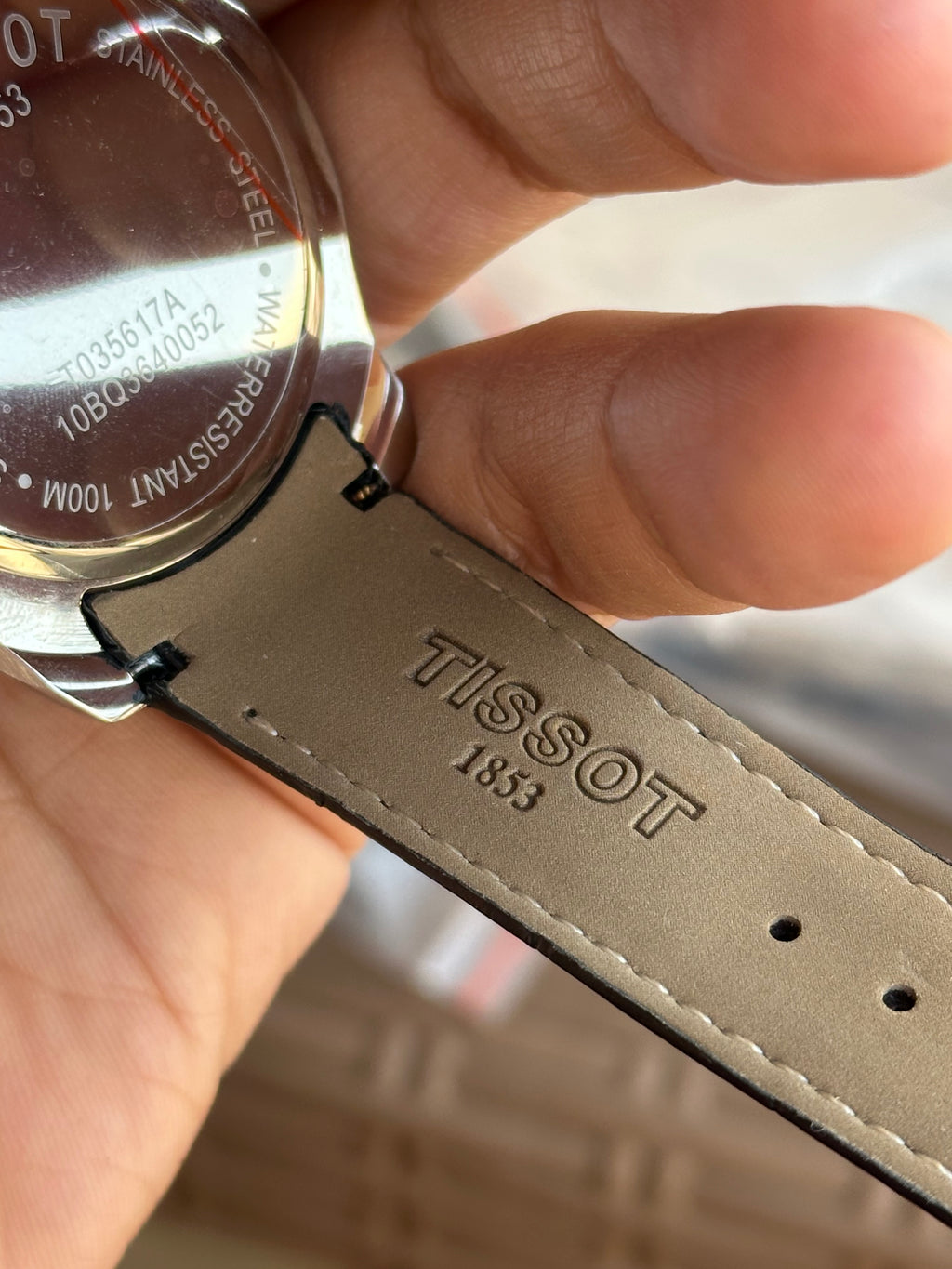 Tissot Chronograph Black Dial leather strap