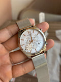 Tissot Chronograph White Dial Mesh Bracelet