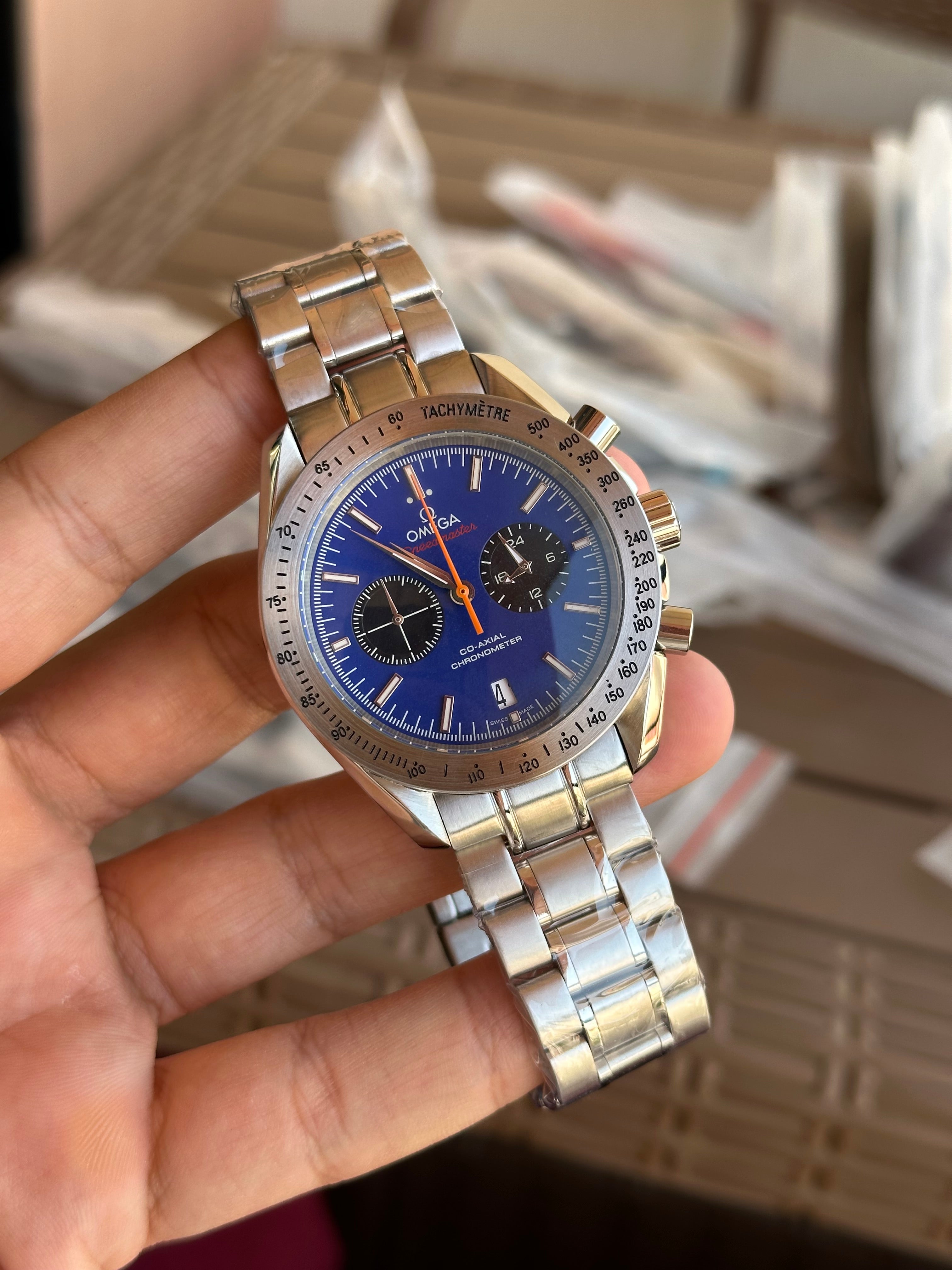 Omega Speedmaster Chronograph Blue Dial