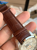 Tissot Chronograph white Dial brown leather strap
