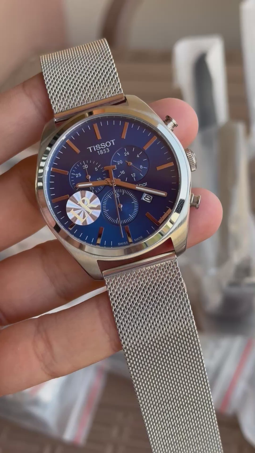 Tissot Chronograph Blue Dial Mesh Bracelet